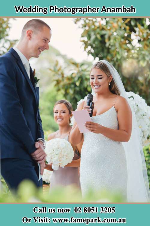 Photo of the Bride testifying her love to the Groom Anambah NSW 2320