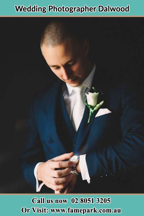 Photo of the Groom checking the time Dalwood NSW 2335