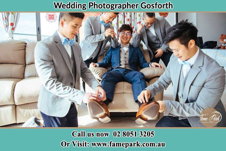 Photo of the Groom with her groom men Gosforth NSW 2320