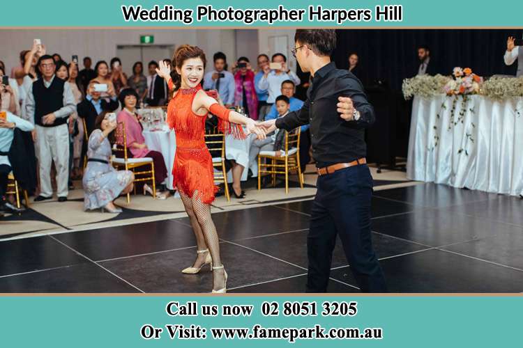 Photo of the Bride and the Groom dancing on the dance floor Harpers Hill NSW 2321