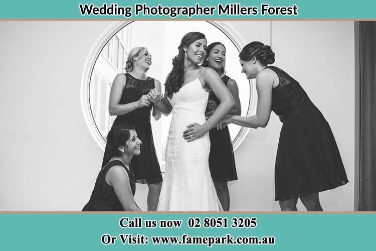 Photo of the Bride having a good laugh with the girls Millers Forest