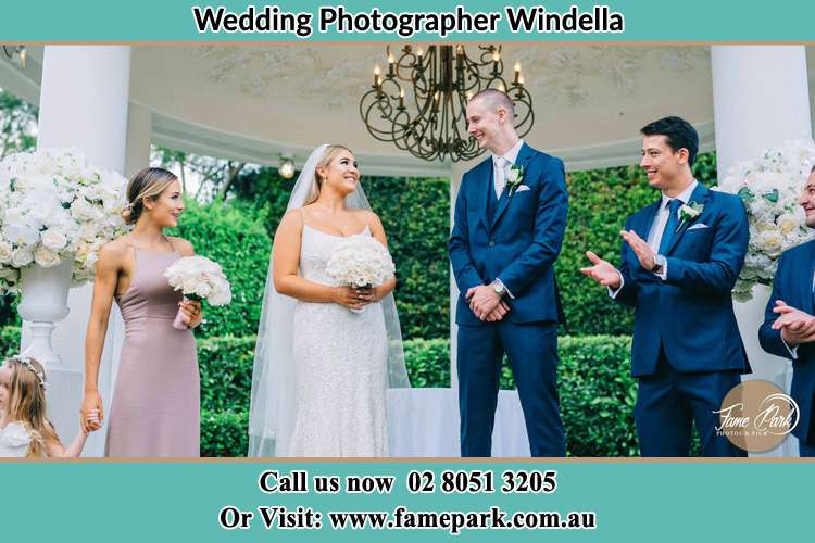 Photo of the Bride and the Groom happily looking each other Windella NSW 2320