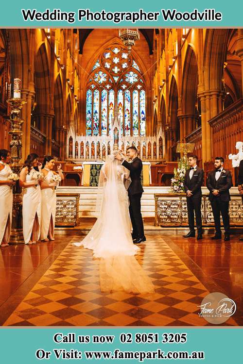 Photo of the Groom about to kiss his Bride during the wedding ceremony Woodville NSW 2321